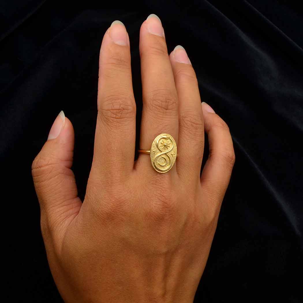 Bronze Infinity Snake Ring