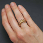 Bronze Chanterelle Mushroom Ring on hand