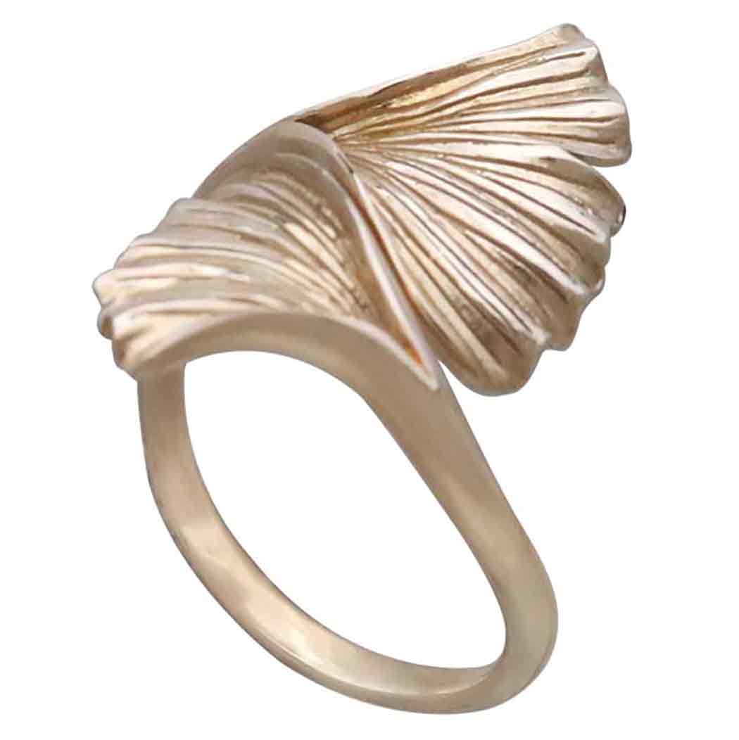 Bronze Adjustable Ginkgo Leaf Ring