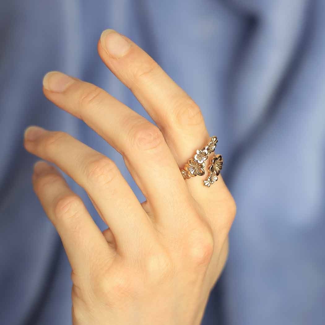 Bronze Adjustable Cherry Blossoms Ring