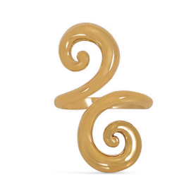 Bronze Double Swirl Adjustable Ring