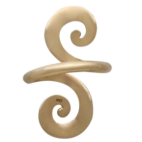 Bronze Double Swirl Adjustable Ring Back View