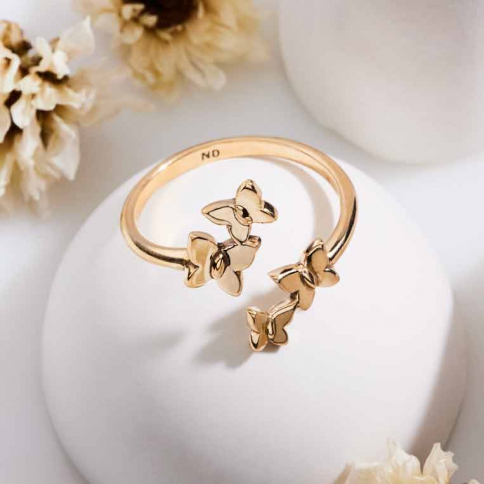Bronze Adjustable Butterfly Ring