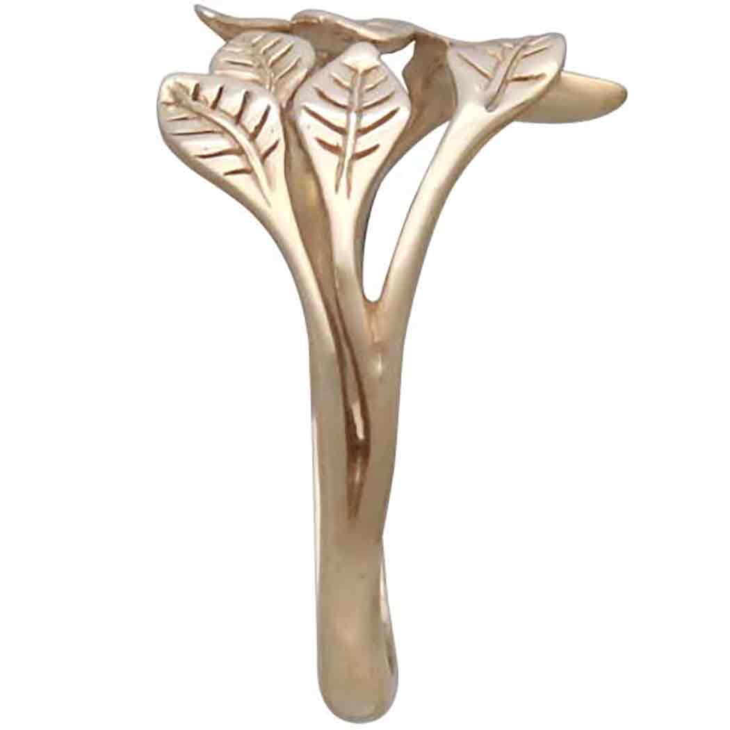 Bronze Leaf Cluster Adjustable Ring