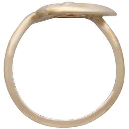 Bronze Moon and Mushroom Adjustable Ring