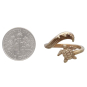 Bronze Sea Turtle and Wave Adjustable Ring with Dime