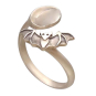 Bronze Adjustable Moon and Bat Ring Three Quarter View