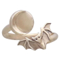 Bronze Adjustable Moon and Bat Ring Front View