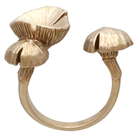 Bronze Adjustable 3D Mushroom Ring Top View