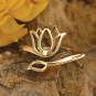 Adjustable Ring with Lotus Design - Bronze