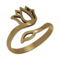 Adjustable Ring with Lotus Design - Bronze