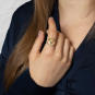 Nina Designs Bronze Barn Owl Ring on model