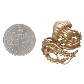 Bronze Adjustable Jellyfish Ring with Dime
