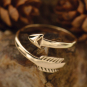 Adjustable Ring with Arrow - Bronze