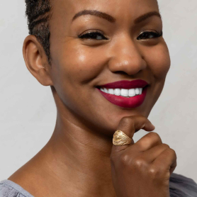 Bronze Dragon Eye Ring on model