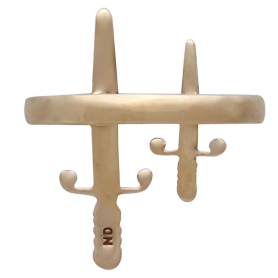Bronze Adjustable Swords Ring Back View