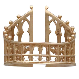 Bronze Adjustable Gothic Gate Ring Back View