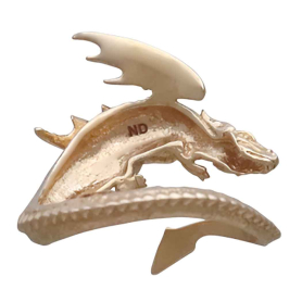 Bronze Adjustable Dragon Ring Top View
