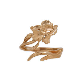 Bronze Adjustable Iris Ring - February Birth Flower
