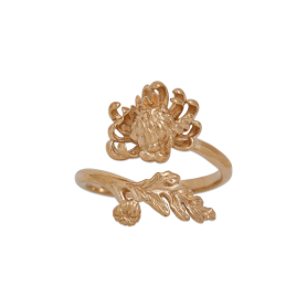 Bronze Adjustable Chrysanthemum Ring - November Birth Flower
