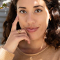 Bronze Adjustable Teardrop Swirl Ring on model