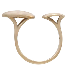 Bronze Large Hearts Adjustable Ring Top View