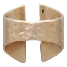 Bronze Adjustable Hammered Shield Ring Back View