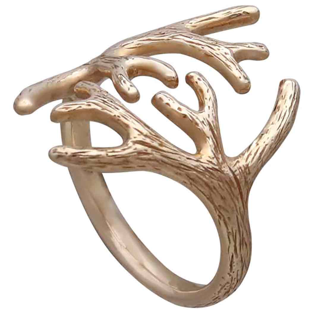 Bronze Adjustable Antler Ring