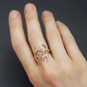 Bronze Adjustable Antler Ring