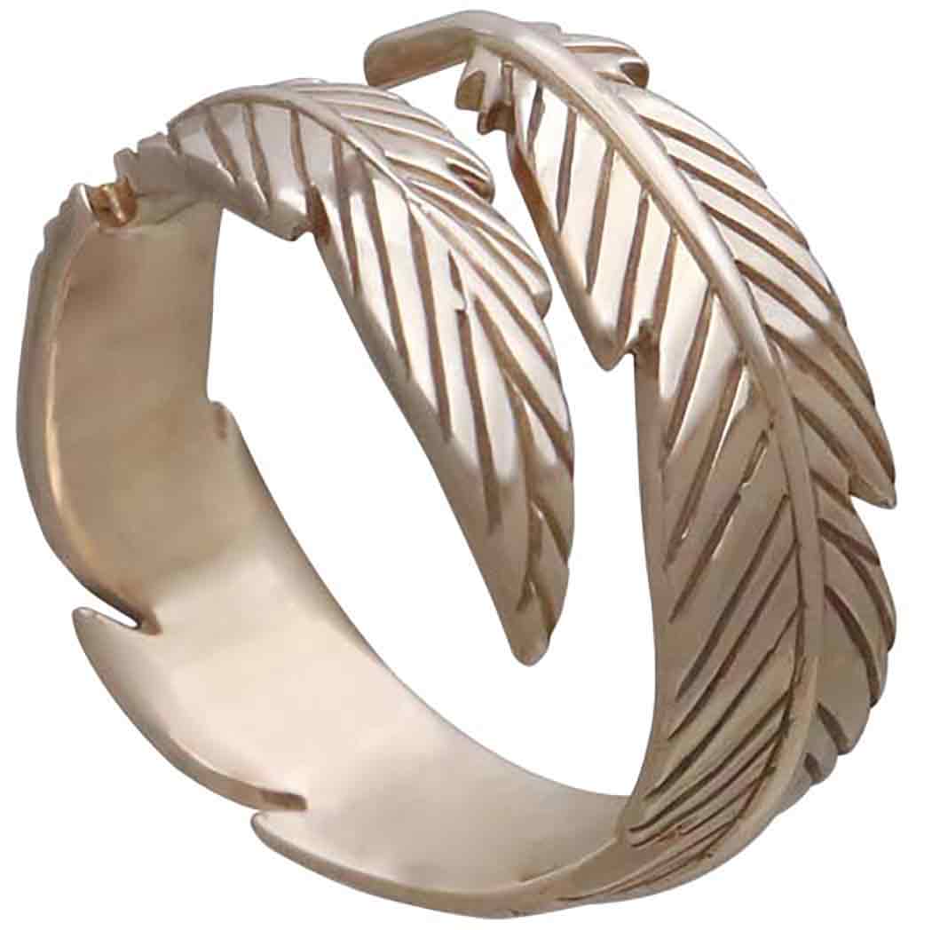 Bronze Adjustable Feather Ring