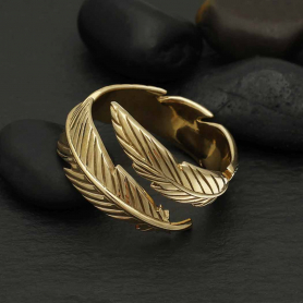 Bronze Adjustable Feather Ring