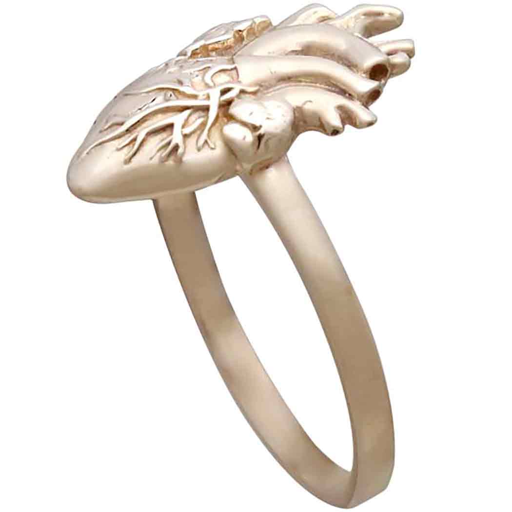 Bronze Anatomical Heart Ring