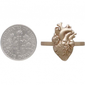 Bronze Anatomical Heart Ring
