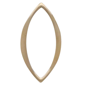 Bronze Hammered Marquis Link 20x10mm Back View