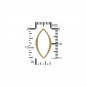 Bronze Hammered Marquis Link 20x10mm