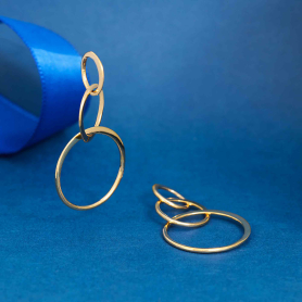 Bronze Three Circles of Life Link 19x36mm