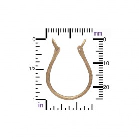 Hammered U Shape Festoon in Bronze 25x19mm