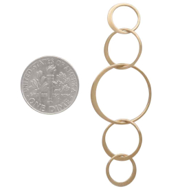 Bronze Five Circle of Life Link 18x55mm with Dime