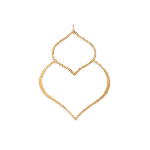 Bronze Double Lotus Petal Pendant 48x36mm