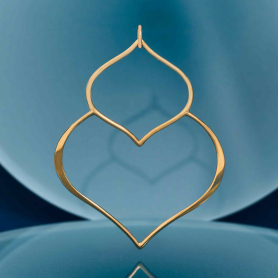 Bronze Double Lotus Petal Pendant 48x36mm