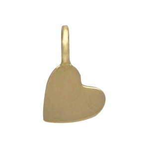 Tiny Heart Dangle Charm -  Bronze 8x5mm