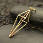 Cage Kite 3D Pendant - Bronze 36x11mm