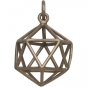 Sacred Geometry Wire Icosahedron Pendant - Bronze 21x15mm