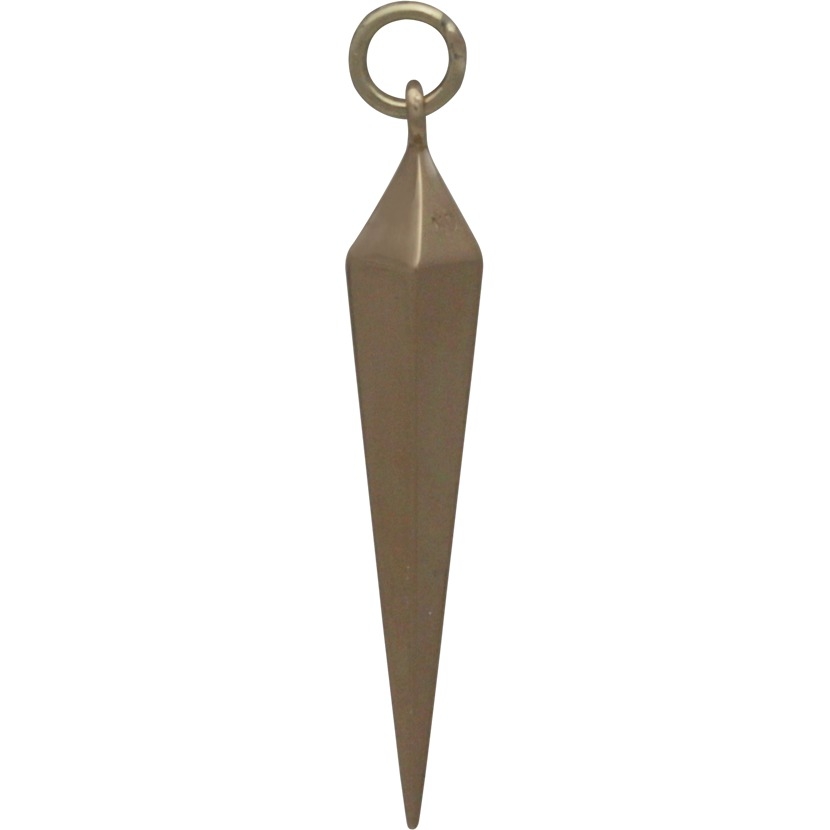 Long Spike Charm - Bronze Jewelry Charm 35x6mm