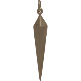 Long Spike Charm - Bronze Jewelry Charm 35x6mm