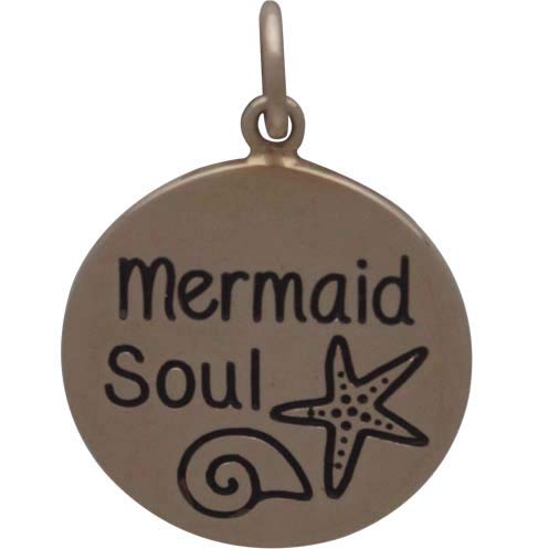 Bronze Message Charm - Mermaid Soul 21x15mm