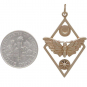 Bronze Geometric Moth Charm with Sun and Moon 35x21mm