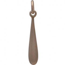 Bronze Solid Teardrop Charm -24mm