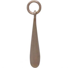 Bronze Solid Teardrop Charm -24mm