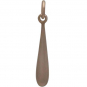 Bronze Solid Teardrop Charm -24mm